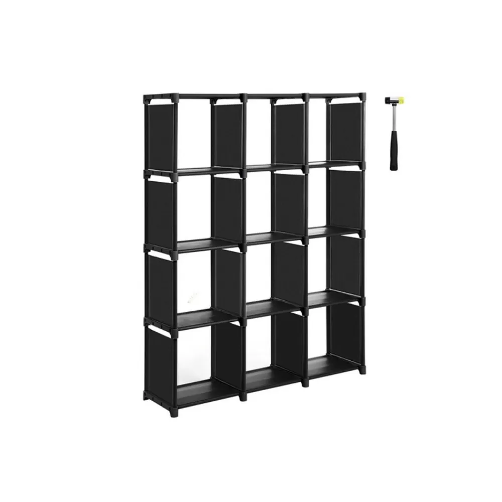 Cheap SONGMICS Kunststoffregal 12 Würfel Schwarz