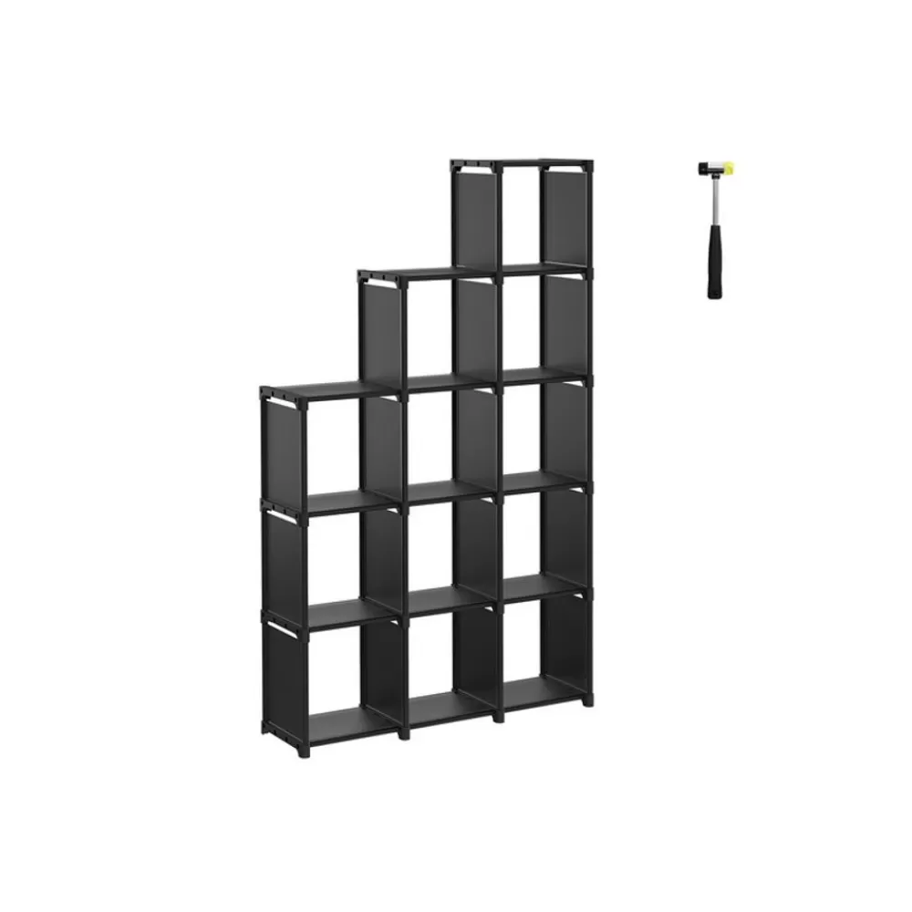 Cheap SONGMICS Kunststoffregal 12 Würfel Schwarz