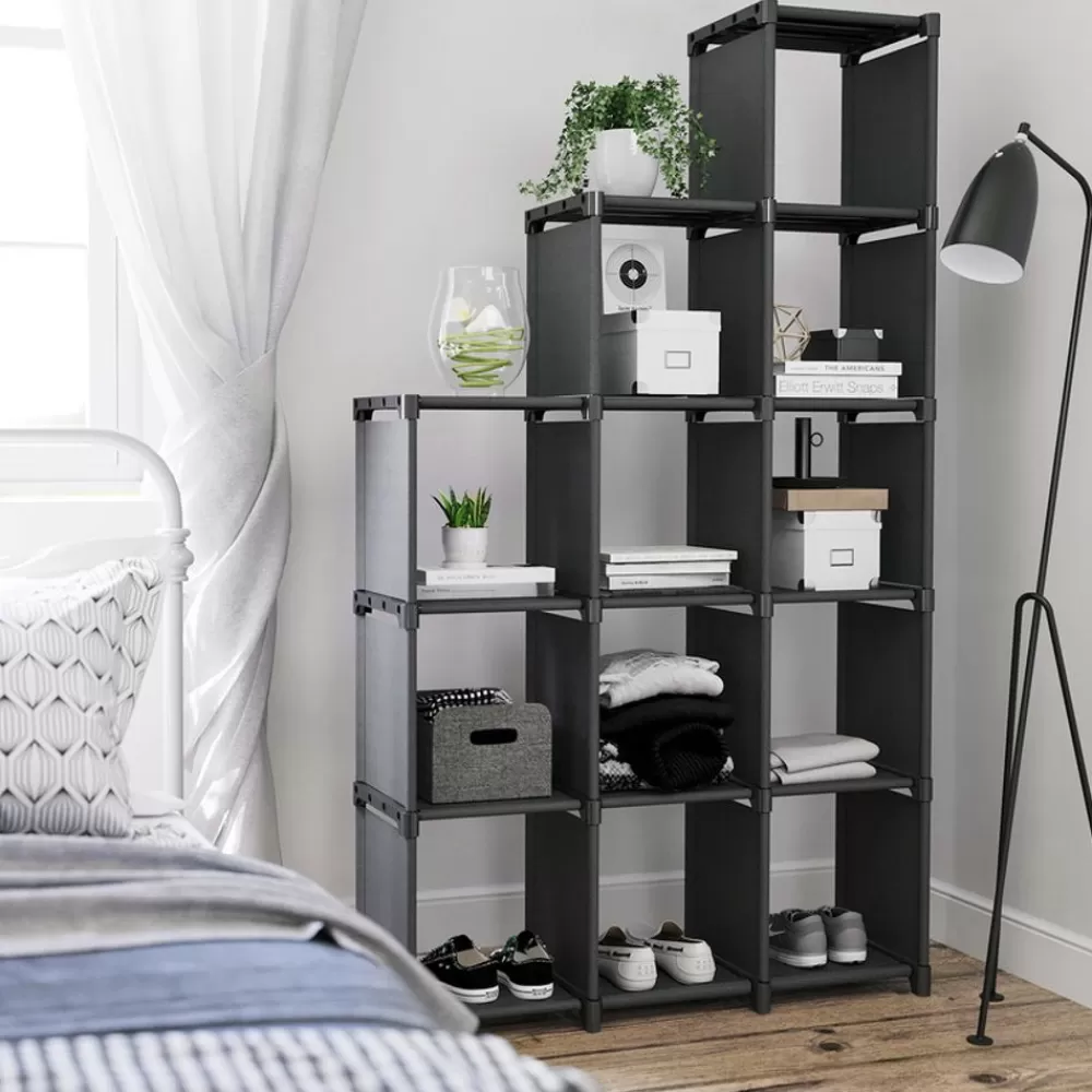 kunststoffregal__wrfel_schwarz_2.webp Cheap SONGMICS Kunststoffregal 12 Würfel Schwarz