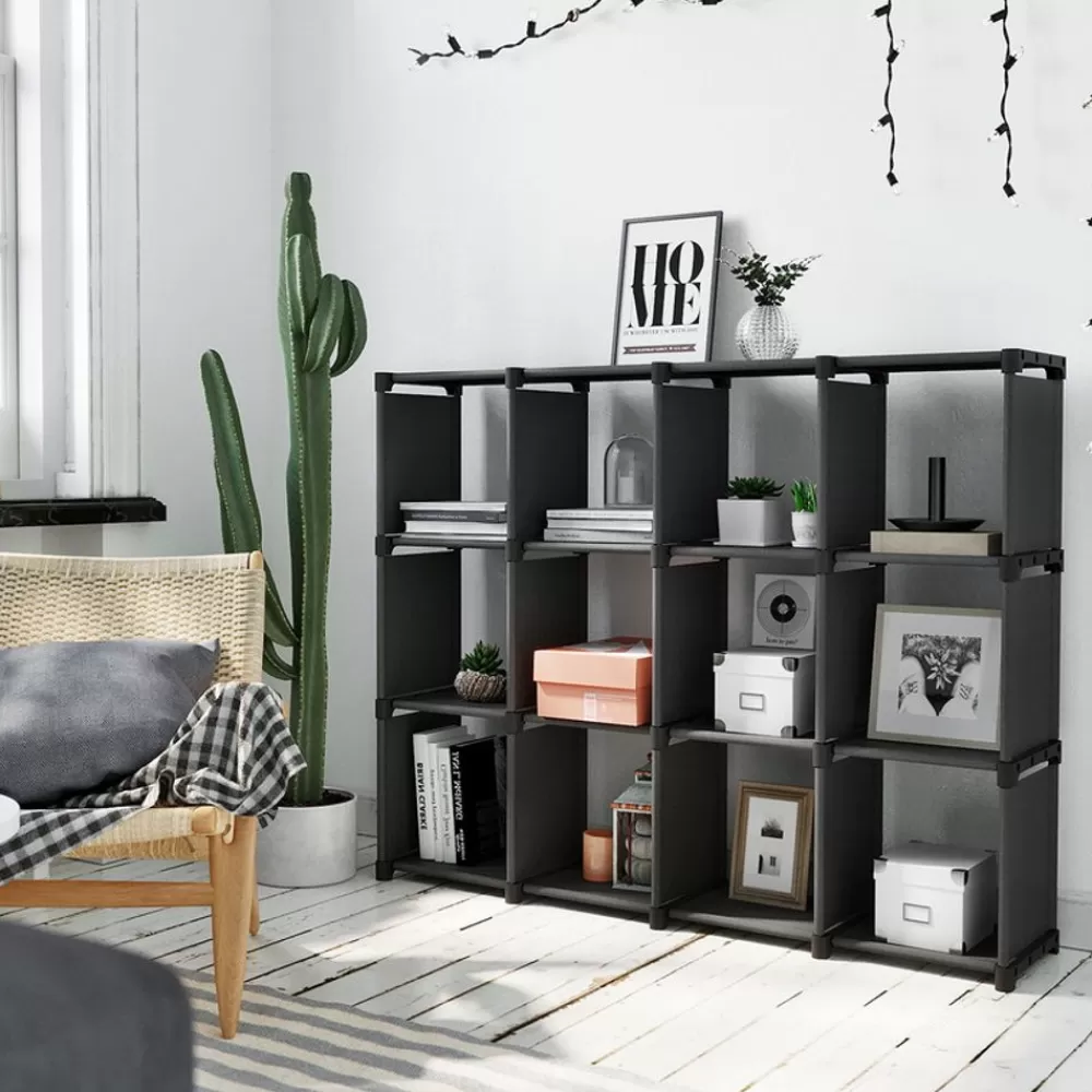 kunststoffregal__wrfel_schwarz_3.webp Cheap SONGMICS Kunststoffregal 12 Würfel Schwarz