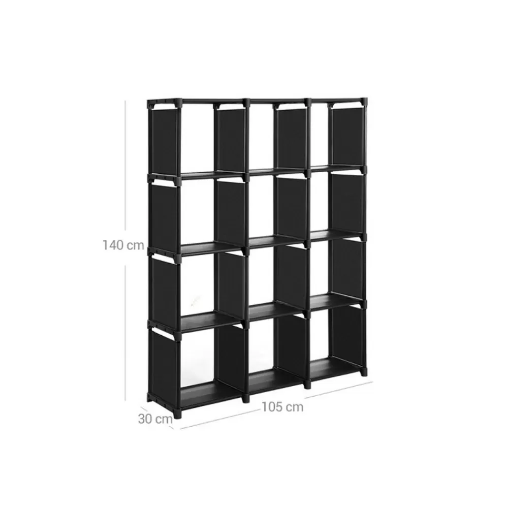 kunststoffregal__wrfel_schwarz_5.webp Cheap SONGMICS Kunststoffregal 12 Würfel Schwarz