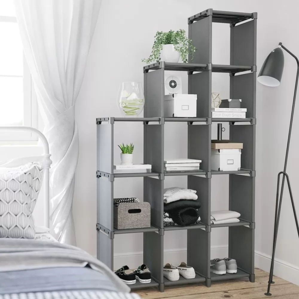 kunststoffregal__wrfel_schwarz_9.webp Cheap SONGMICS Kunststoffregal 12 Würfel Schwarz