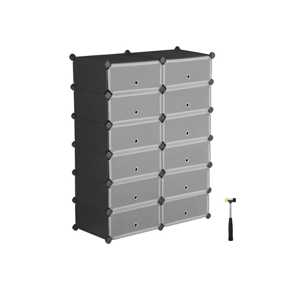 Flash Sale SONGMICS Kunststoffschrank 12 Fächer Schwarz