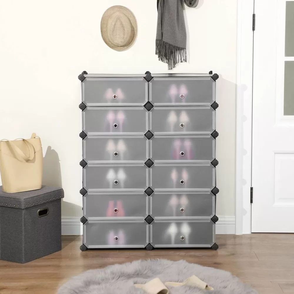 Flash Sale SONGMICS Kunststoffschrank 12 Fächer Schwarz