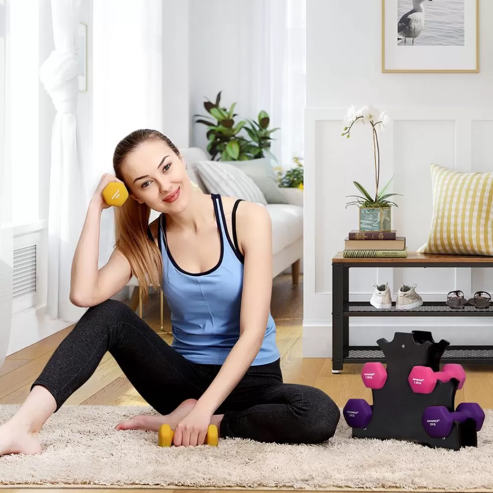 Cheap SONGMICS Kurzhantel-Set mit Hantelständer