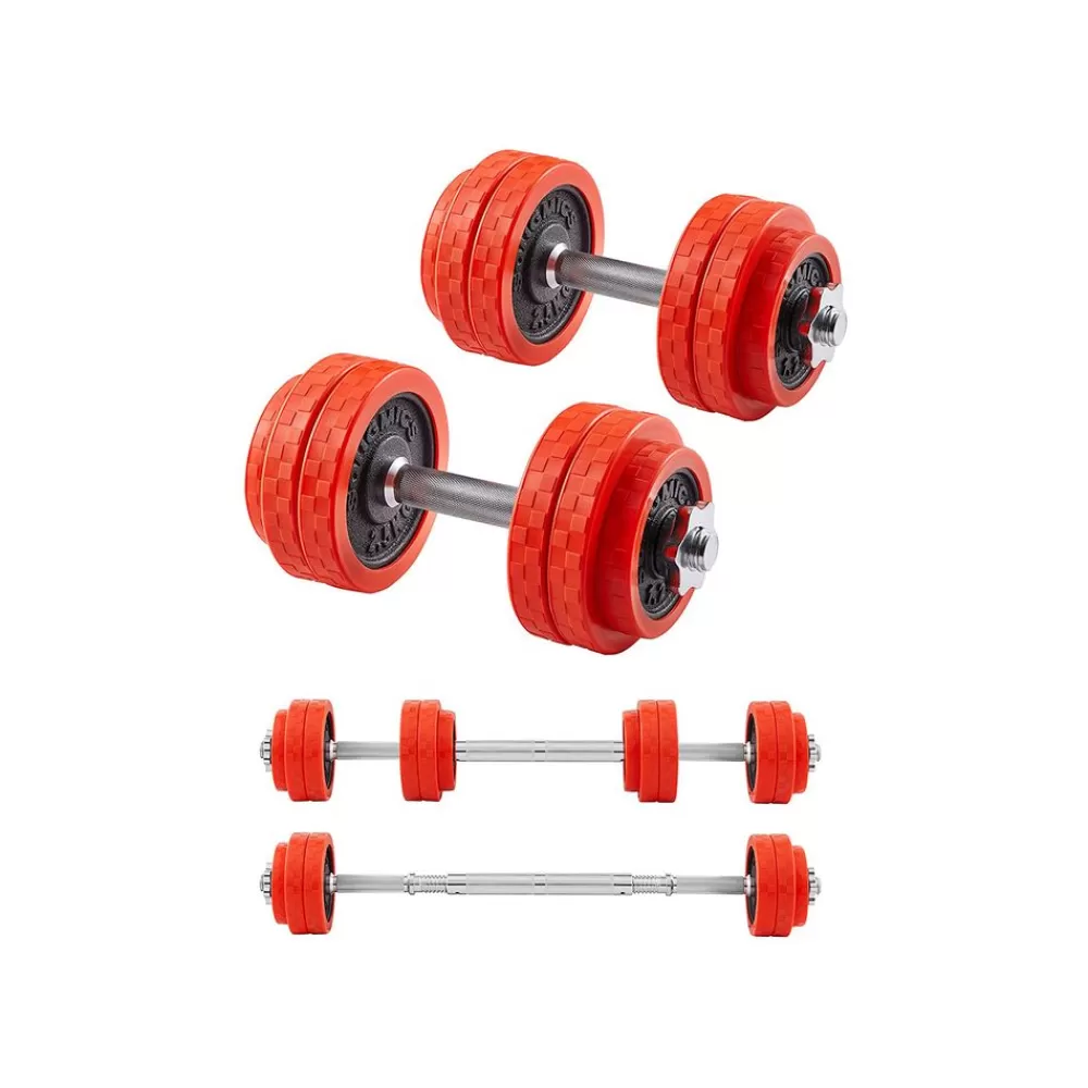 Shop SONGMICS Kurzhantel-Set mit Verbindungsrohr Rot
