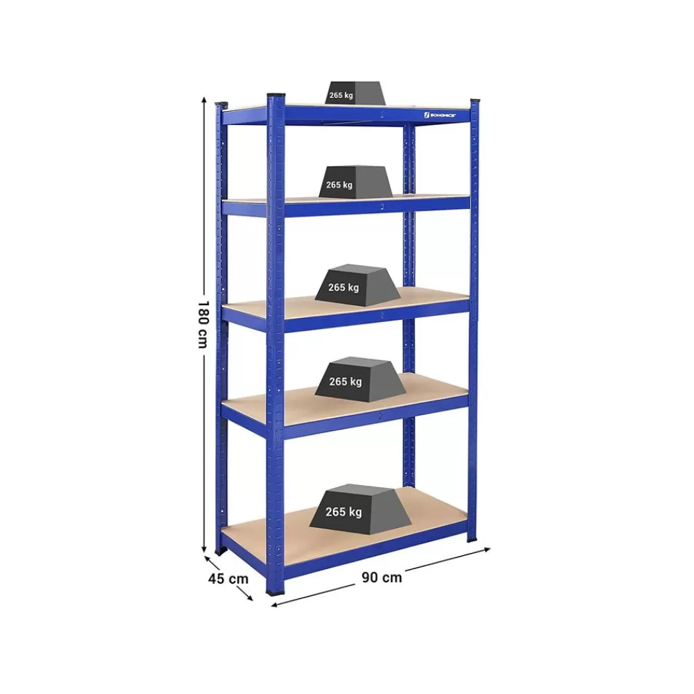 lagerregale_er_set_mit__verstellbaren_ablagen_blau_6.webp Cheap SONGMICS Lagerregale 2er Set mit 5 verstellbaren Ablagen Blau