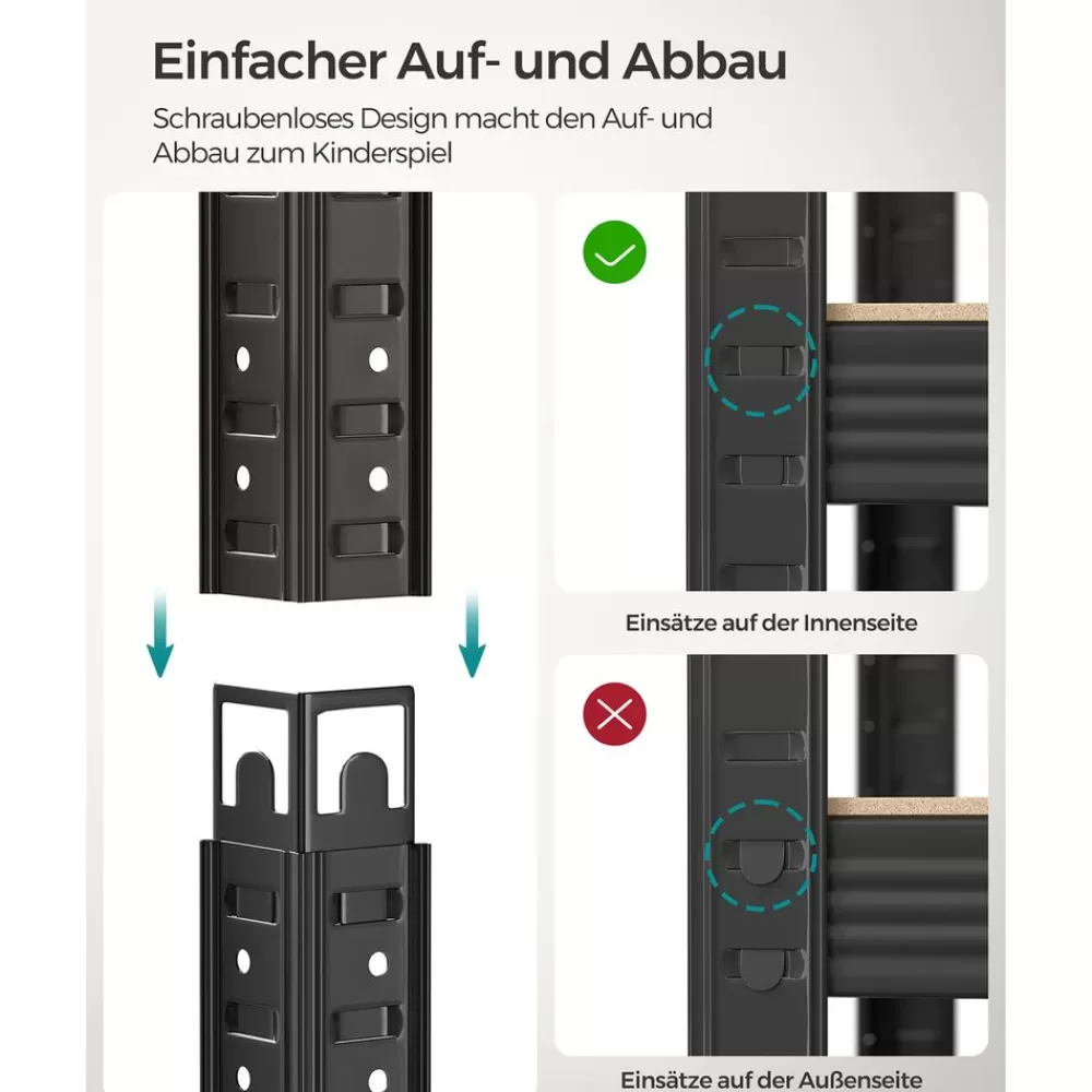 lagerregale_er_set_silber_13.webp Outlet SONGMICS Lagerregale 2er Set Silber