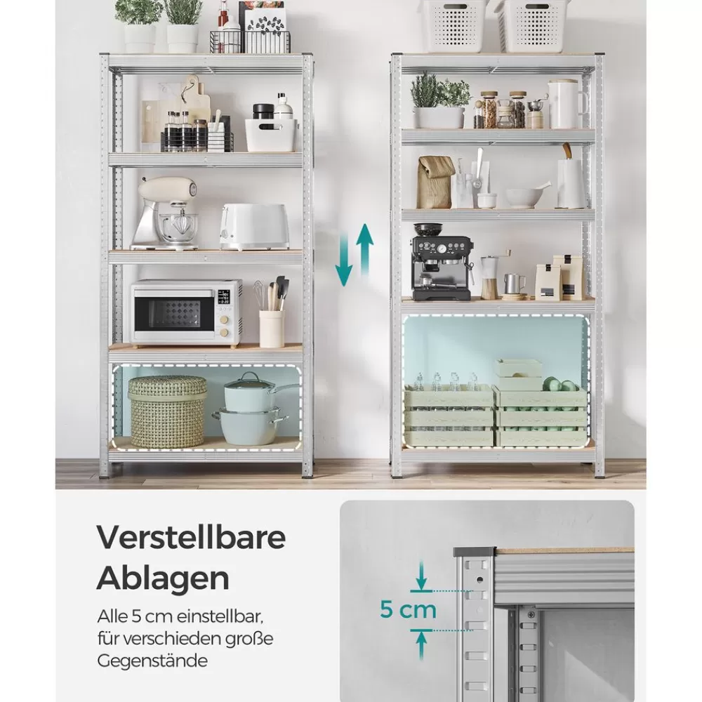 lagerregale_er_set_silber_3.webp Outlet SONGMICS Lagerregale 2er Set Silber