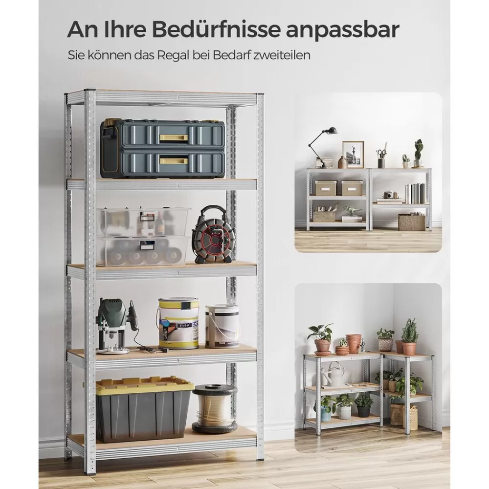 lagerregale_er_set_silber_5.webp Outlet SONGMICS Lagerregale 2er Set Silber