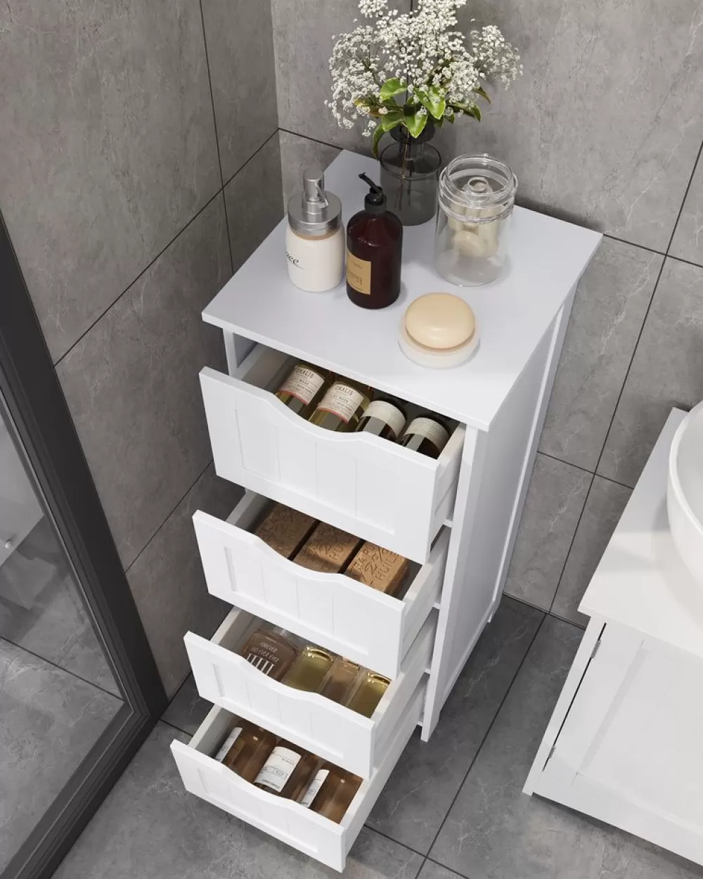 Online SONGMICS Landhausstil Beistellschrank