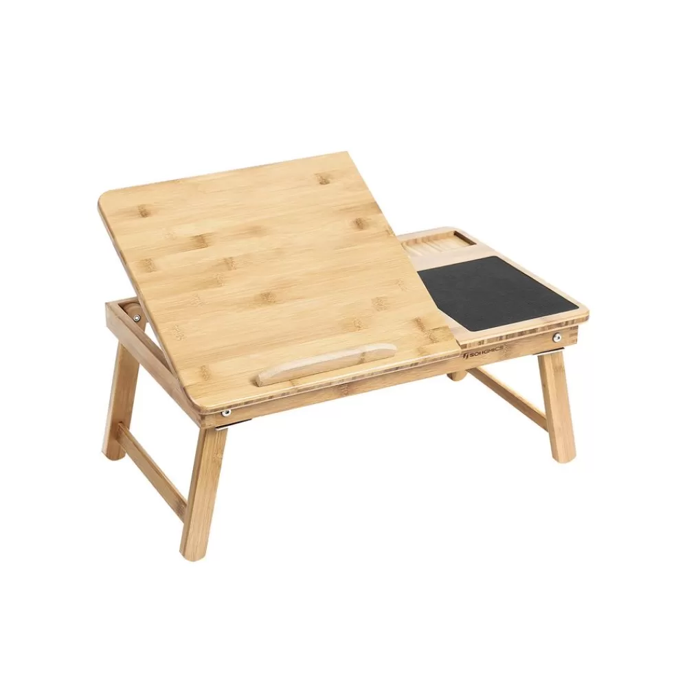 Fashion SONGMICS Laptoptisch mit Schublade Bambus