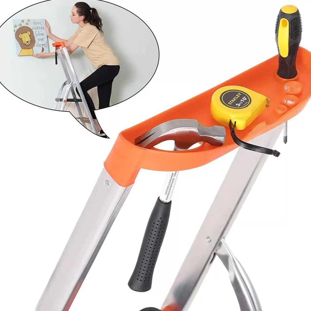 Store SONGMICS Leiter mit 3 Stufen Schwarz