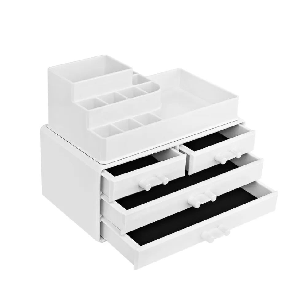 Shop SONGMICS Make-up Organizer 4 Schubladen Weiß