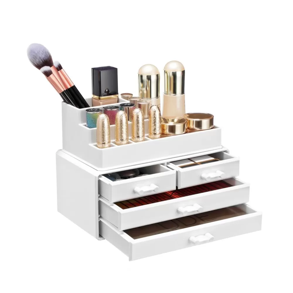 Shop SONGMICS Make-up Organizer 4 Schubladen Weiß