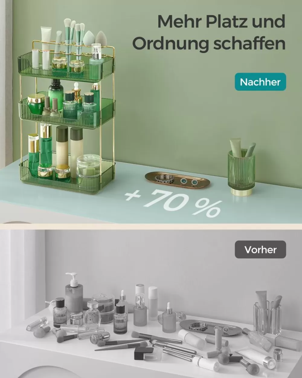 makeup_organizer_rechteckig_geschenkidee_champagnergold_11.webp Sale SONGMICS Make-up Organizer rechteckig Geschenkidee champagnergold