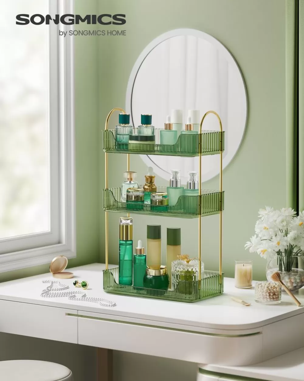 makeup_organizer_rechteckig_geschenkidee_champagnergold_7.webp Sale SONGMICS Make-up Organizer rechteckig Geschenkidee champagnergold