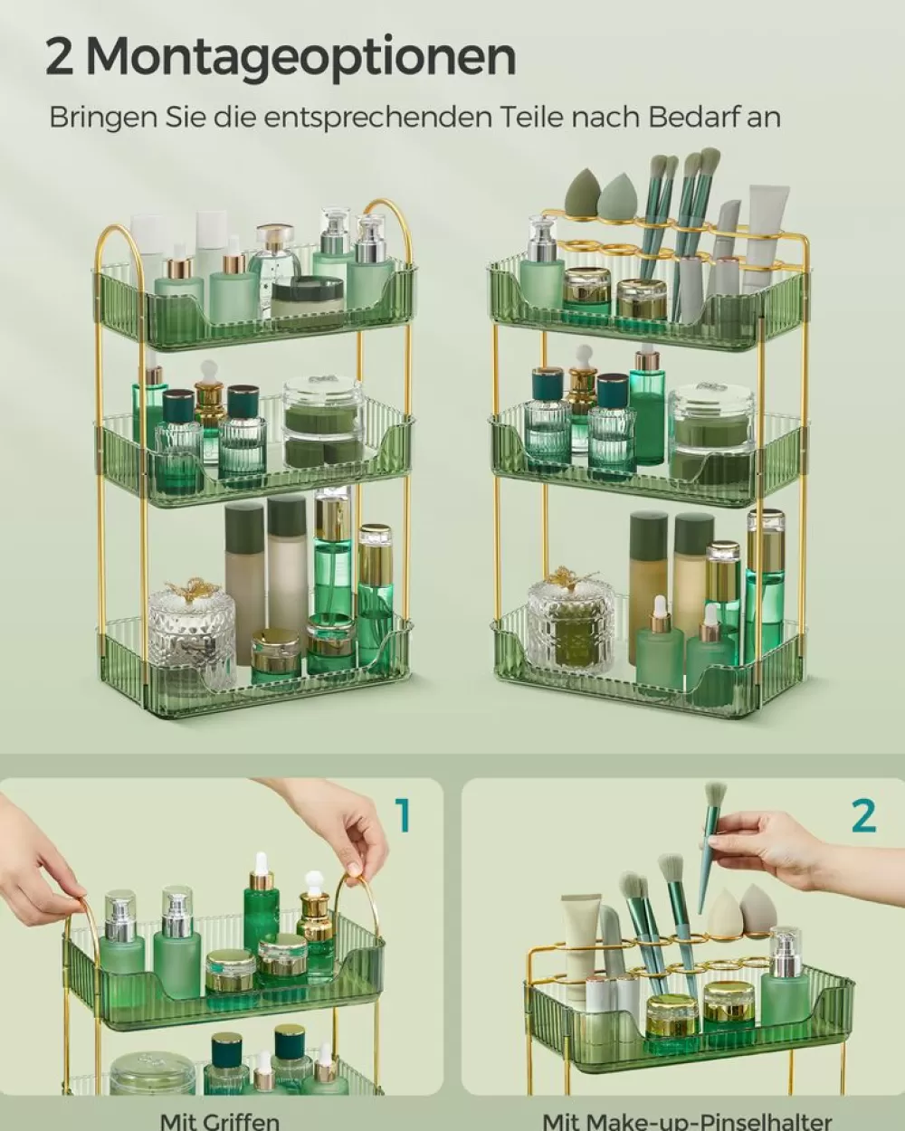 makeup_organizer_rechteckig_geschenkidee_champagnergold_9.webp Sale SONGMICS Make-up Organizer rechteckig Geschenkidee champagnergold