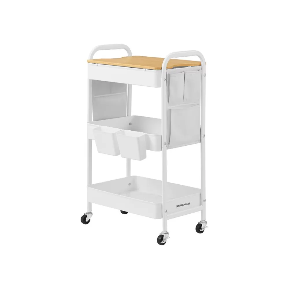 metallgitterablagen_servierwagen_tintenschwarz_6.webp Flash Sale SONGMICS 3 Metallgitterablagen, Servierwagen tintenschwarz