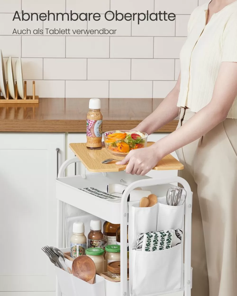 metallgitterablagen_servierwagen_tintenschwarz_8.webp Flash Sale SONGMICS 3 Metallgitterablagen, Servierwagen tintenschwarz