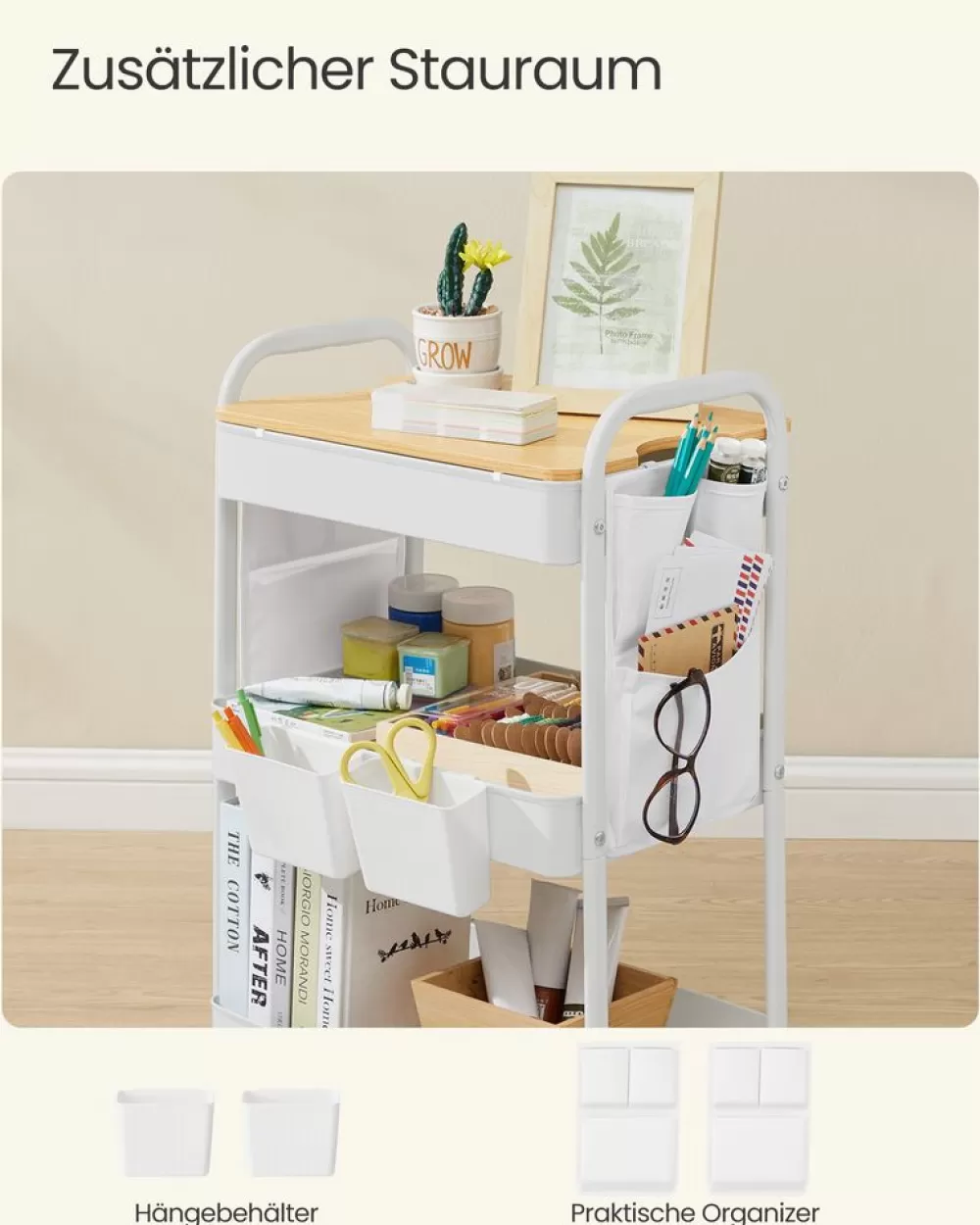 metallgitterablagen_servierwagen_tintenschwarz_9.webp Flash Sale SONGMICS 3 Metallgitterablagen, Servierwagen tintenschwarz