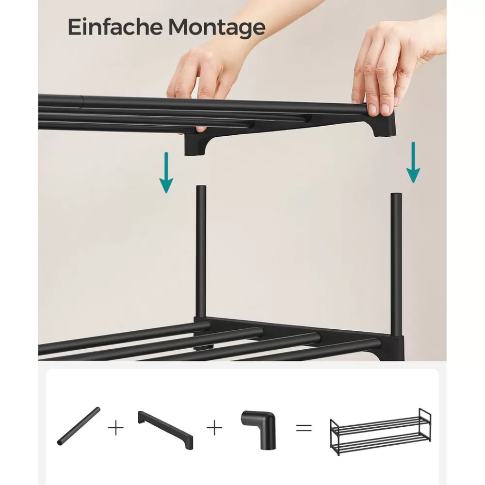 metallregal_fr_schuhe__ablagen_11.webp Sale SONGMICS Metallregal für Schuhe 2 Ablagen Schwarz