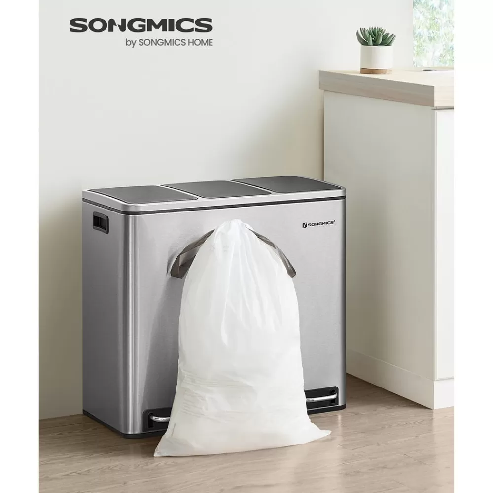 Outlet SONGMICS Müllbeutel mit Zugband Weiß
