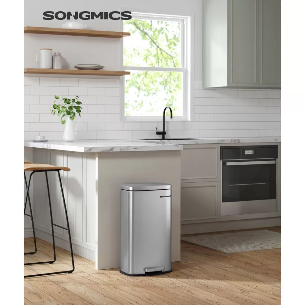 New SONGMICS Mülleimer 30 L Edelstahl