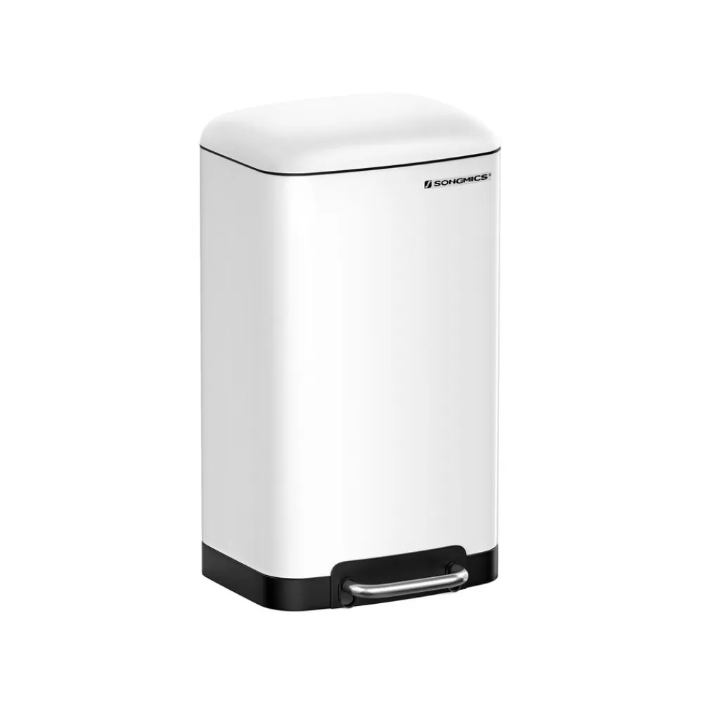Fashion SONGMICS Mülleimer 30 L Weiß