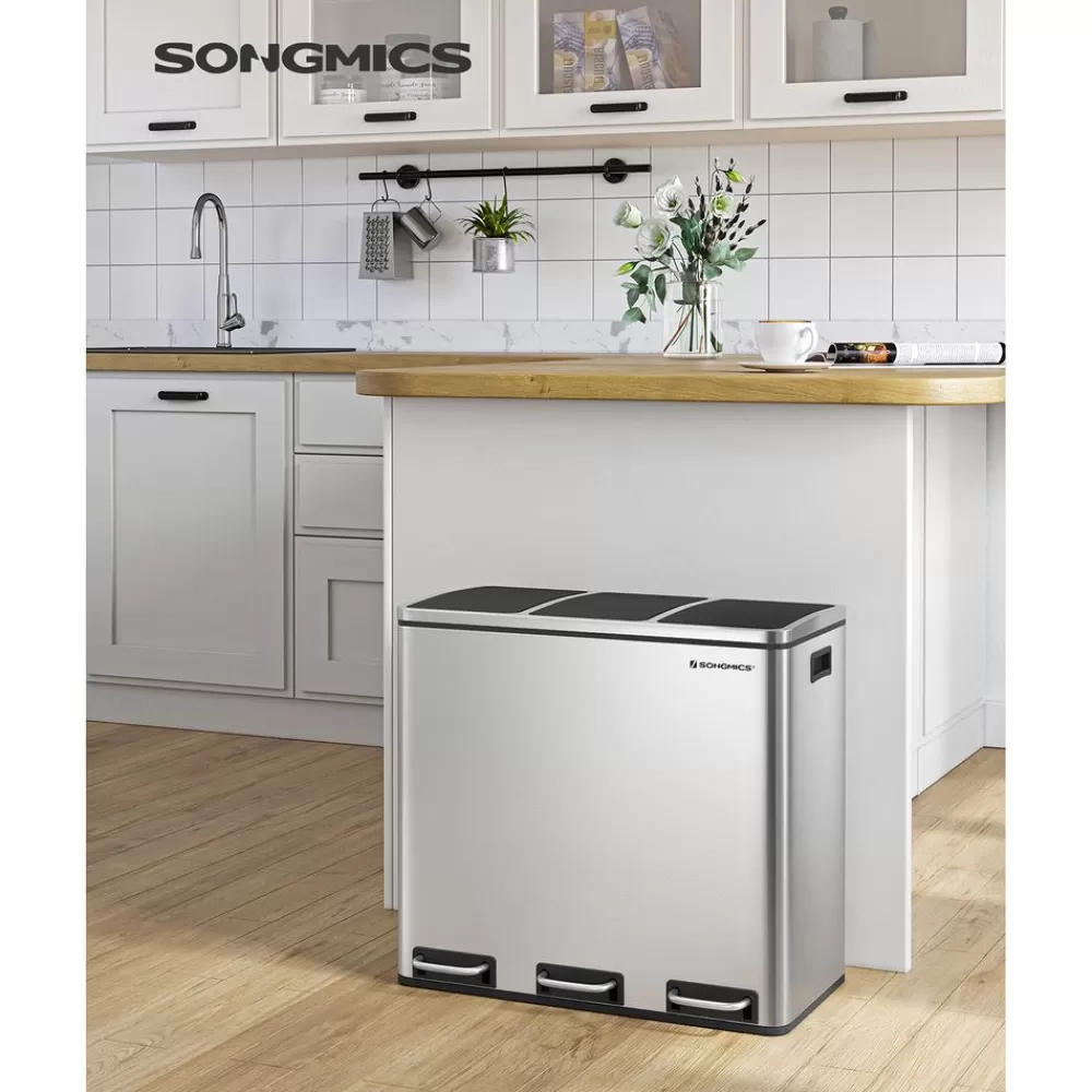 Outlet SONGMICS Mülleimer 54 Liter (3 x 18 L)
