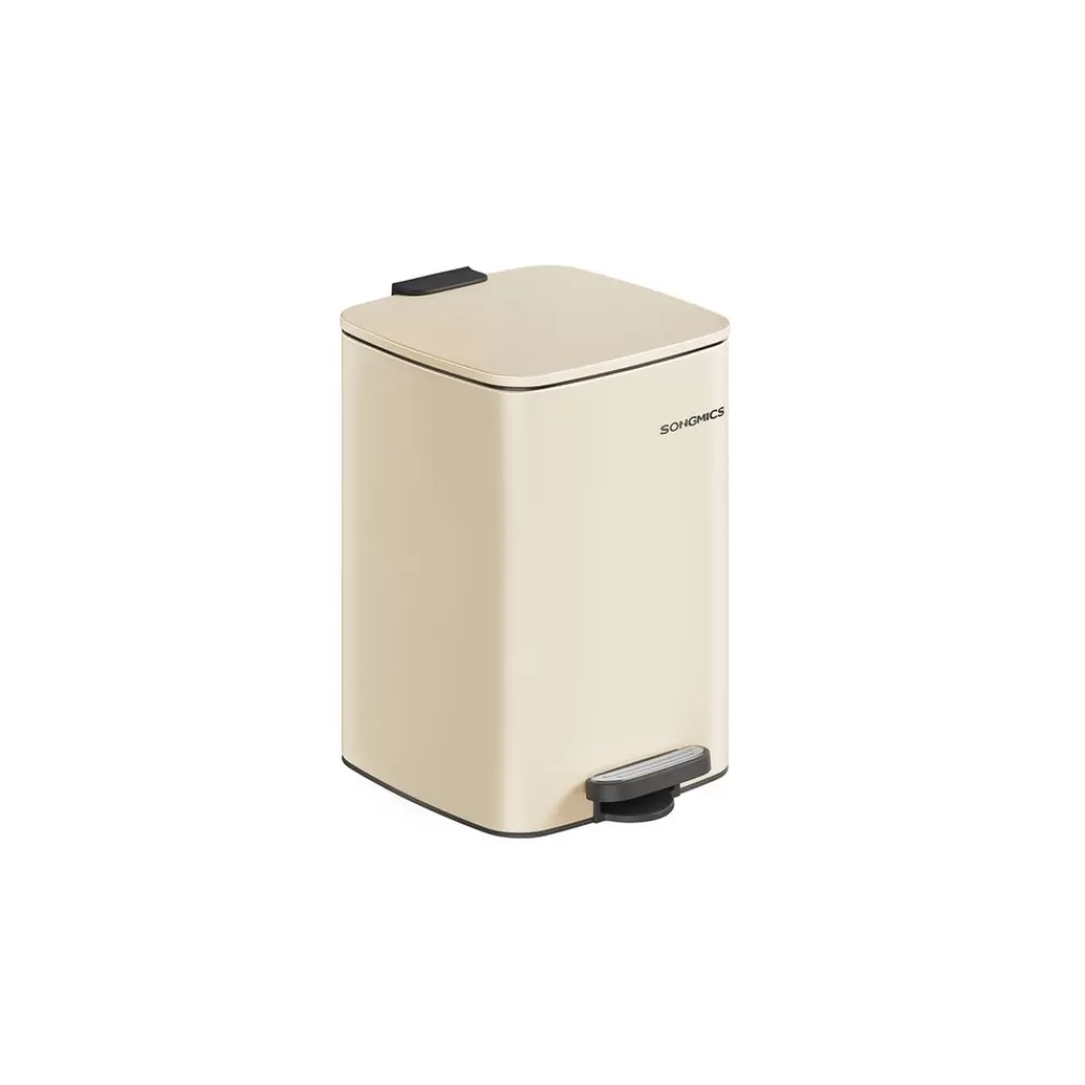 Best SONGMICS Mülleimer 20 Liter aus Stahl sandbeige