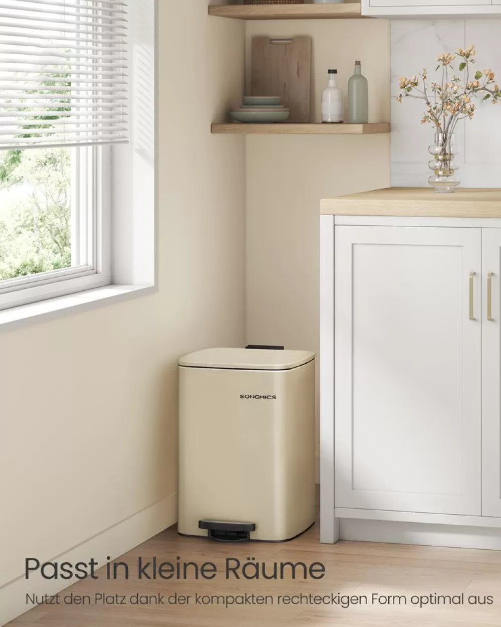 Best SONGMICS Mülleimer 20 Liter aus Stahl sandbeige