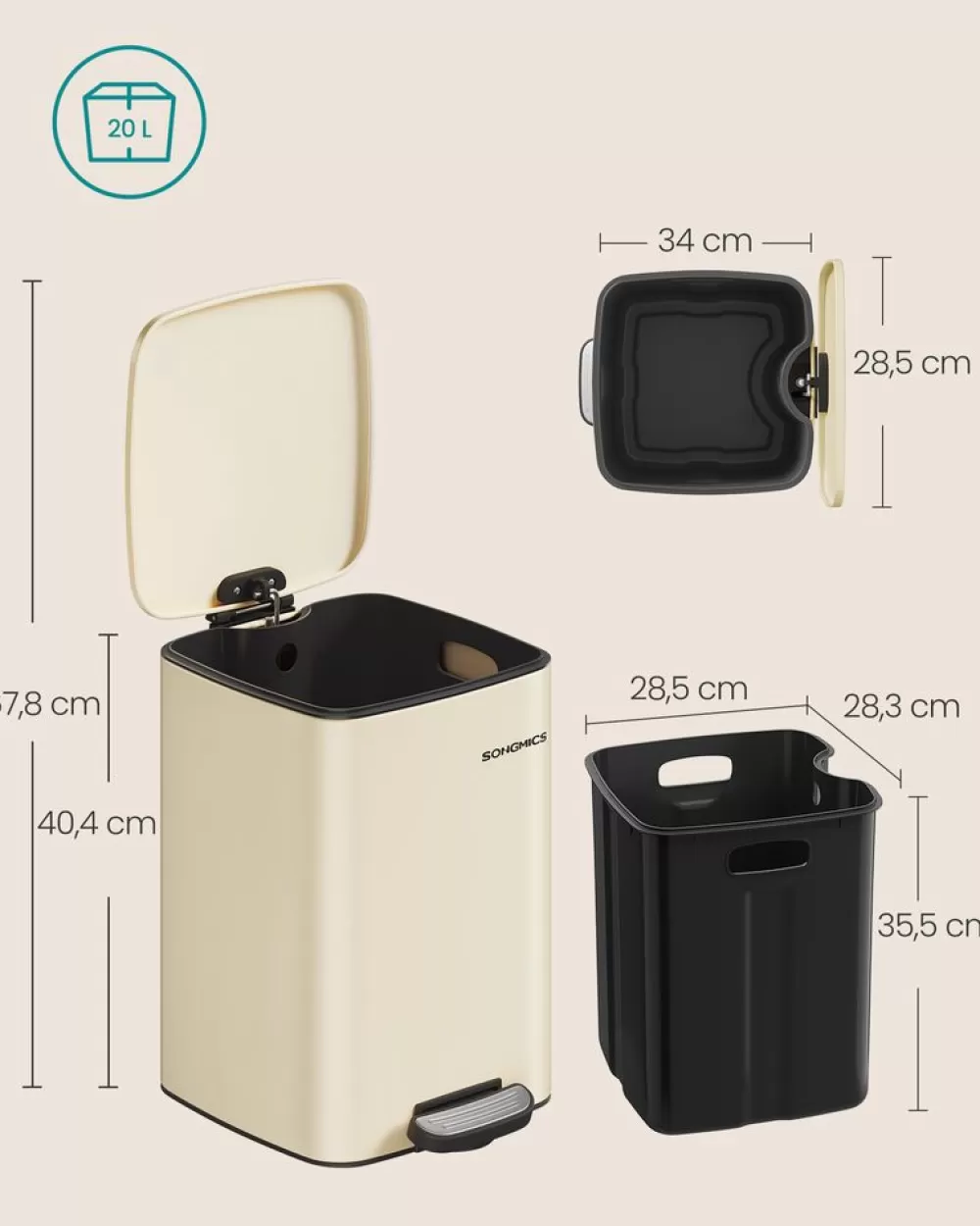mlleimer__liter_aus_stahl_sandbeige_6.webp Best SONGMICS Mülleimer 20 Liter aus Stahl sandbeige