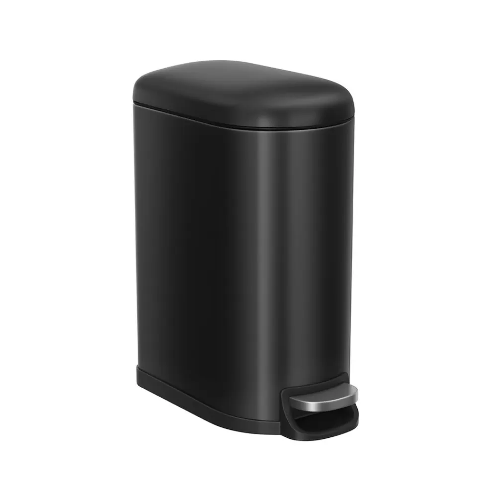 Cheap SONGMICS Mülleimer Bad 10L mit Deckel aus Stahl Tintenschwarz