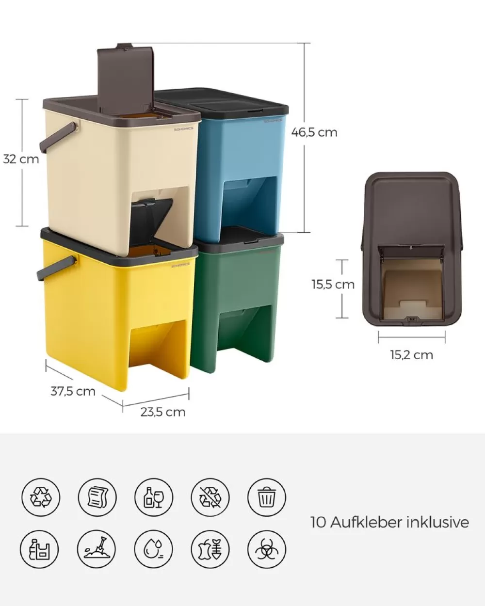 mlleimer_er_set_je__l_mit_aufklebern_2.webp Clearance SONGMICS Mülleimer 4er Set je 20 L mit Aufklebern