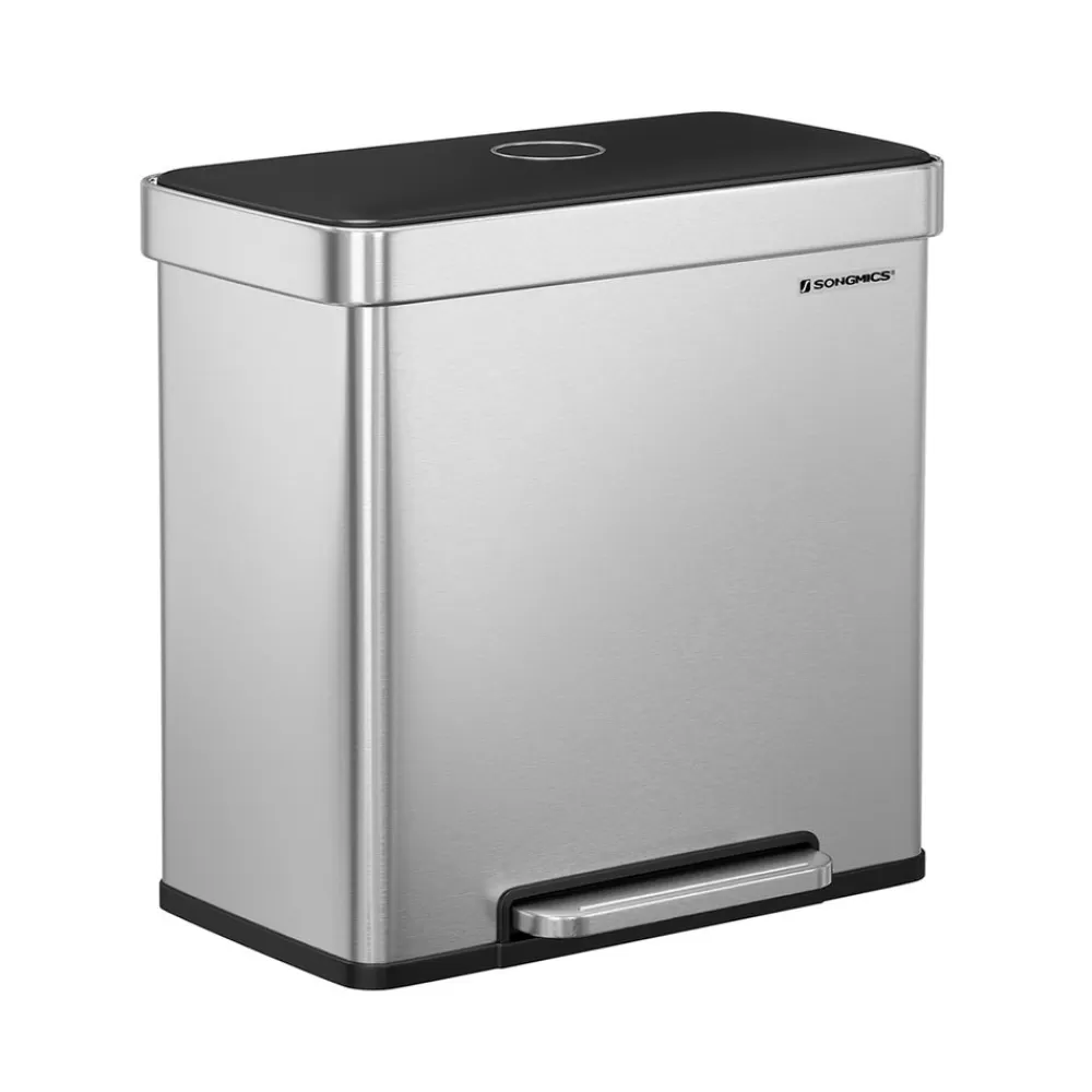Cheap SONGMICS Mülleimer Küche mit Deckel Softclose Silber