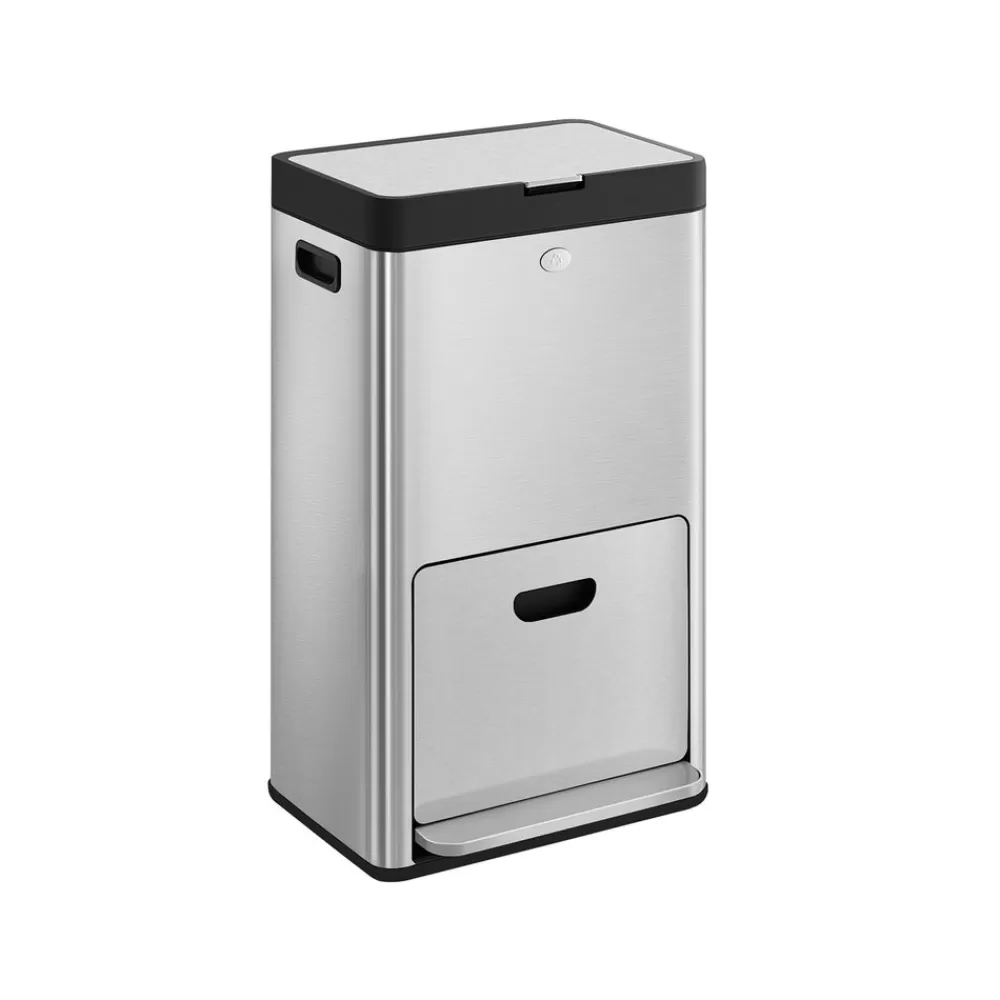 Outlet SONGMICS Mülleimer Küche mit Pedal und 3 Fächern