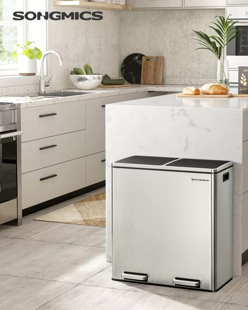 Store SONGMICS Mülltrenner 60 Liter ( 2 x 30 L)
