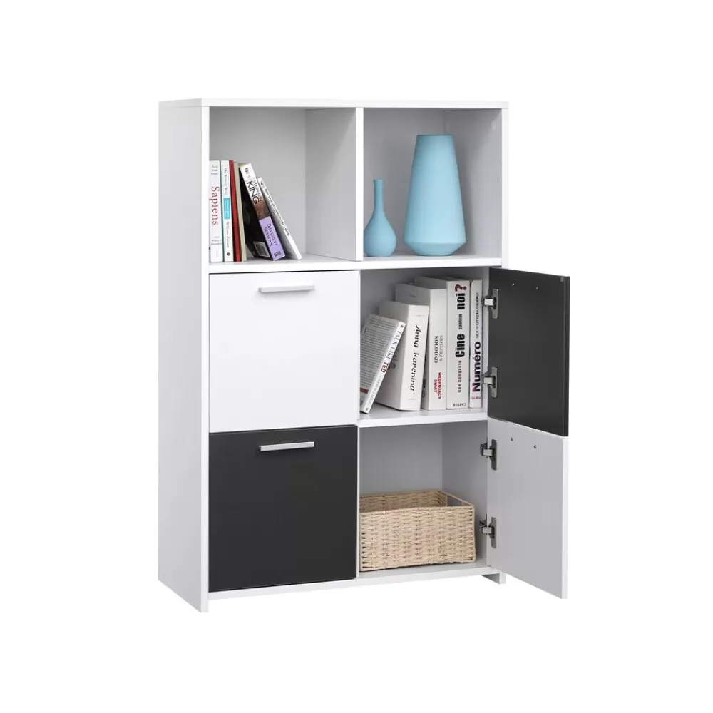 Best Sale SONGMICS Moderner Bücherschrank Weiß-Grau