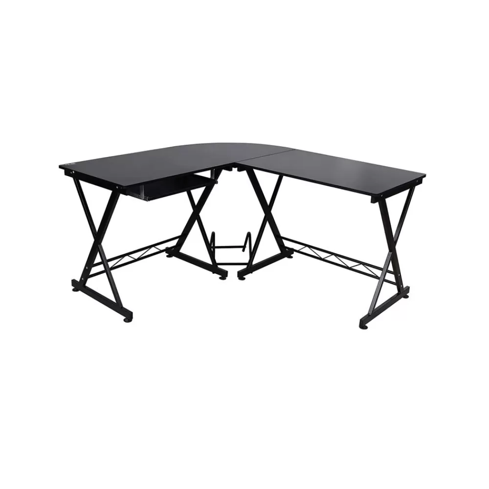 Cheap SONGMICS Moderner Eckschreibtisch Schwarz