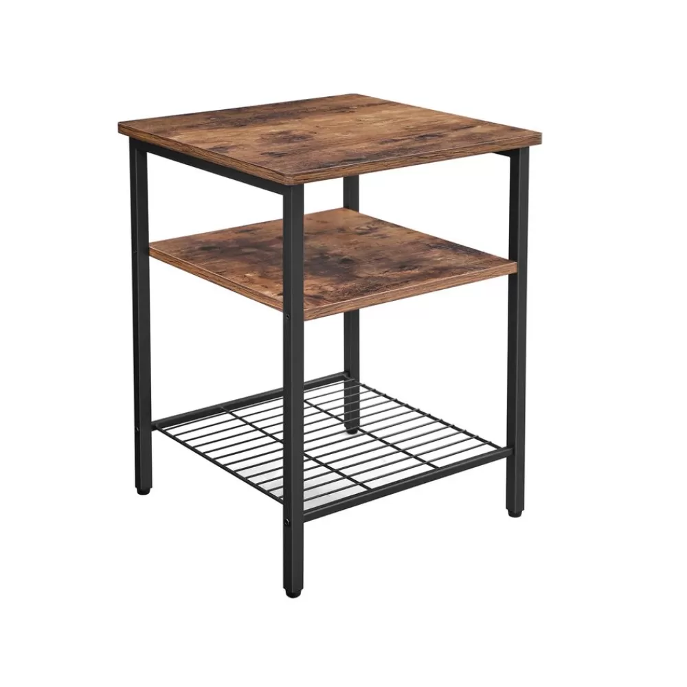 Clearance SONGMICS Nachttisch 3 Ablagen Industrielook