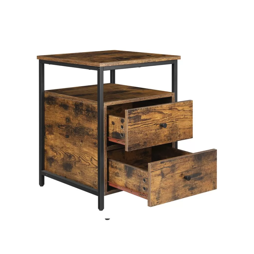 Store SONGMICS Nachttisch 45 x 45 x 60 cm vintagebraun-schwarz