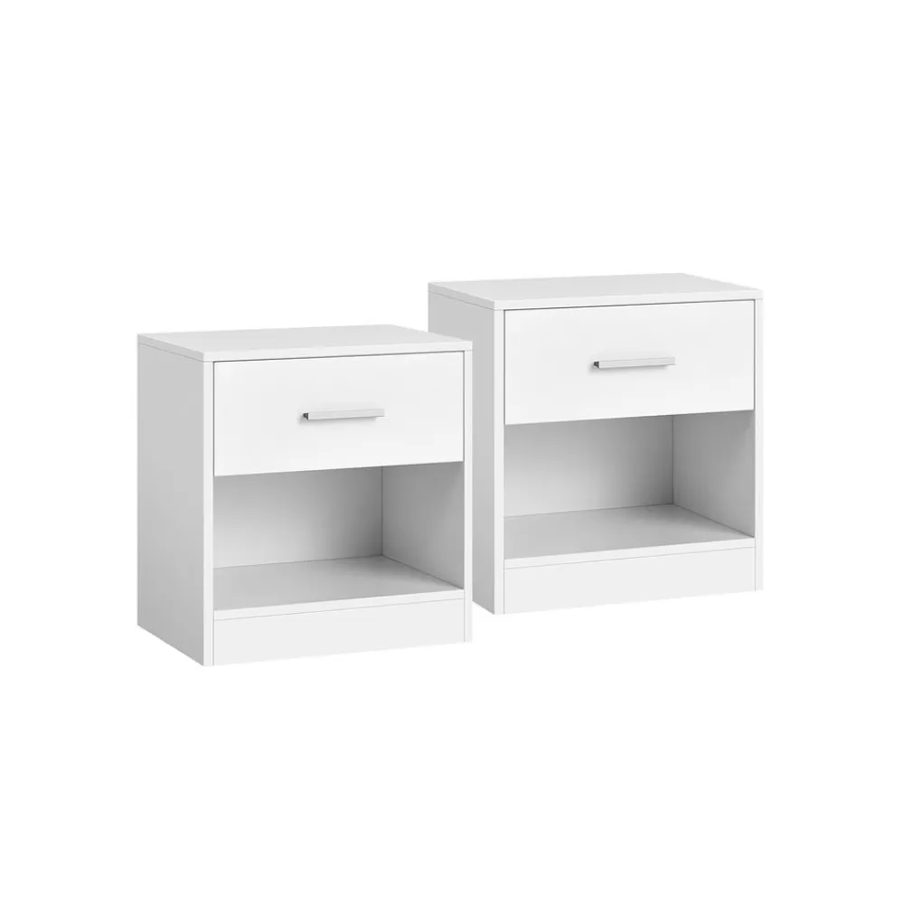 Cheap SONGMICS Nachttisch 2er Set naturbeige-klassikweiß