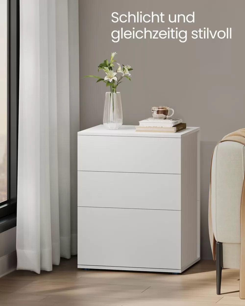 nachttisch_mit__schubladen_mattweicappuccinobeige_5.webp Hot SONGMICS Nachttisch mit 3 Schubladen mattweiß-cappuccinobeige