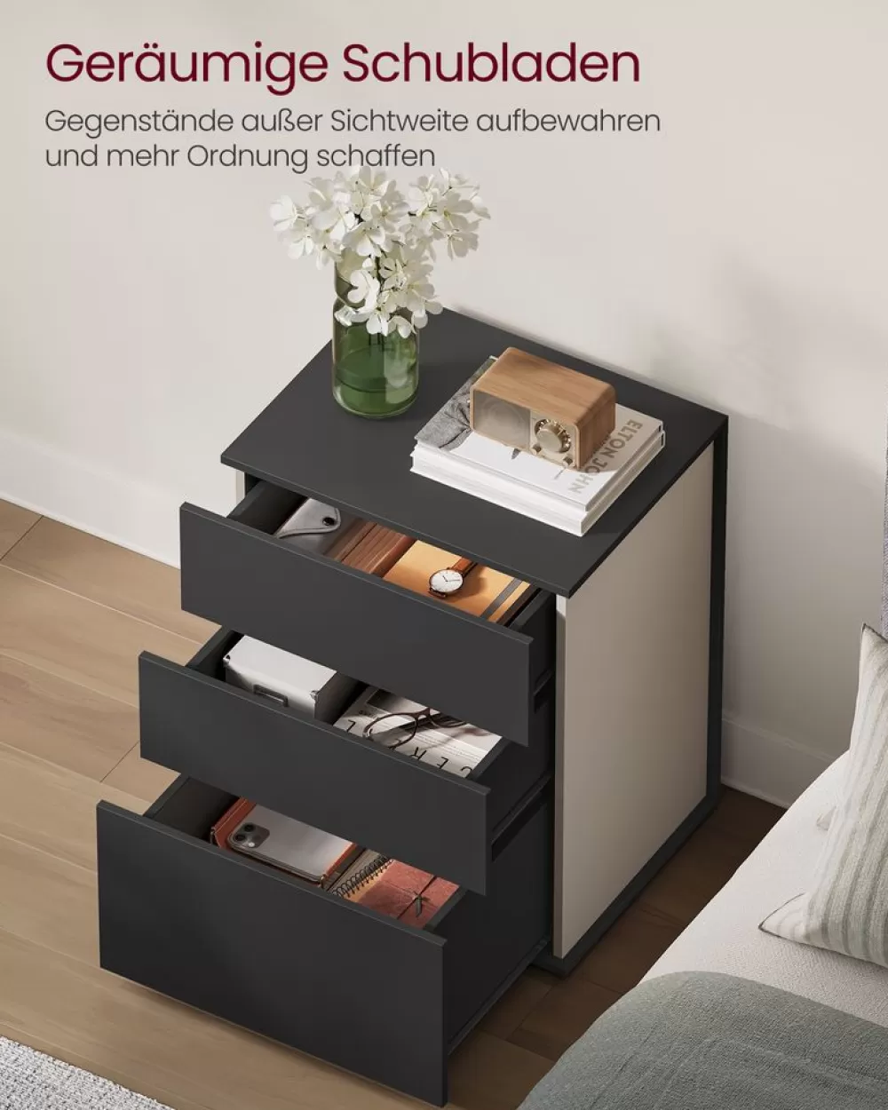 nachttisch_mit__schubladen_mattweicappuccinobeige_9.webp Hot SONGMICS Nachttisch mit 3 Schubladen mattweiß-cappuccinobeige