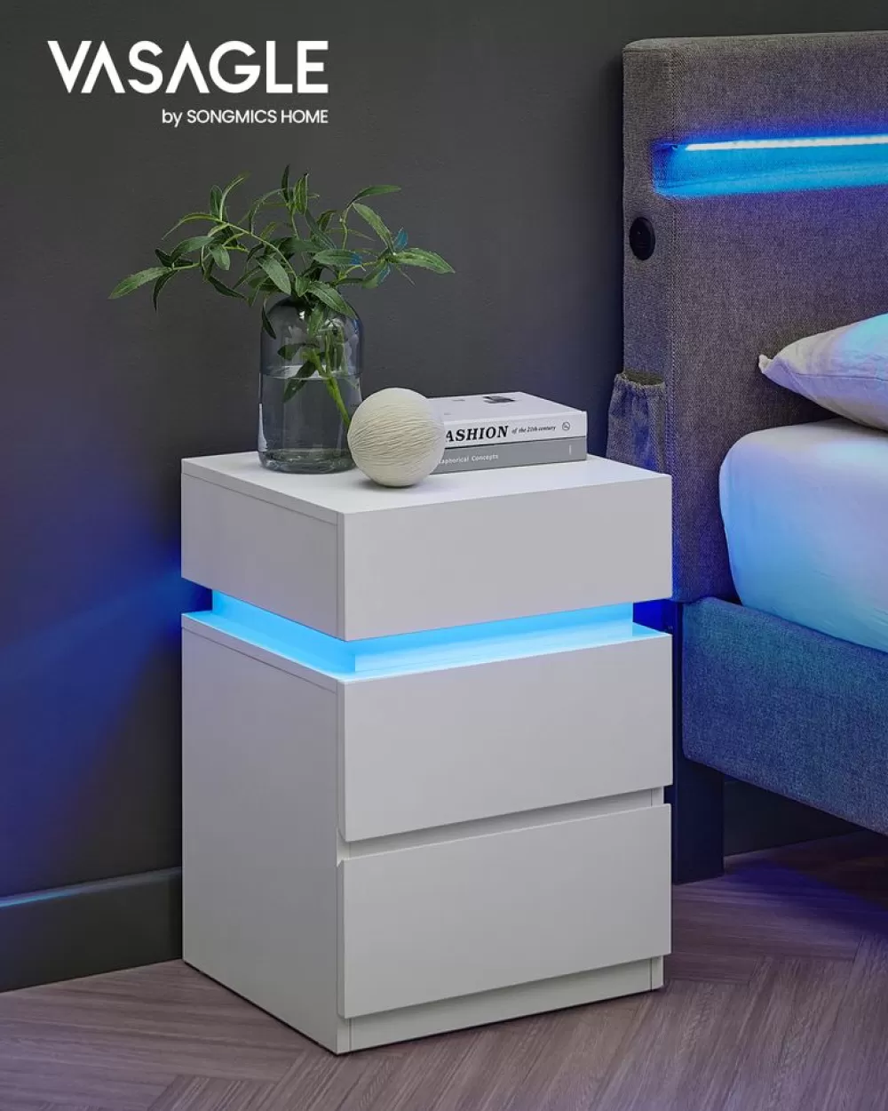 Cheap SONGMICS Nachttisch mit LED-Beleuchtung