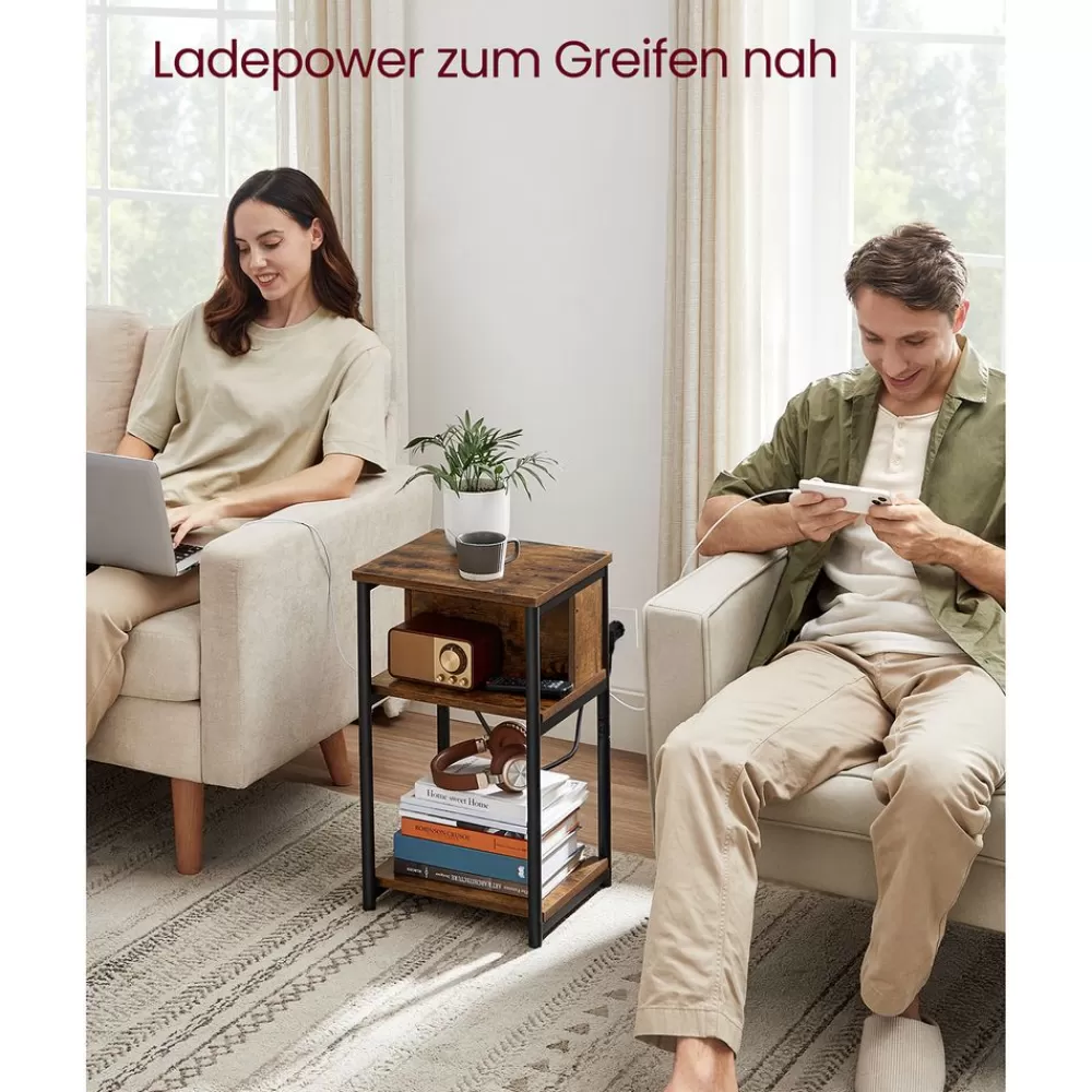 Outlet SONGMICS Nachttisch mit Steckdose