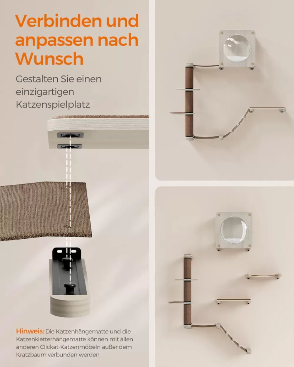 oasis__katzenmbel_kletterwand_er_set_3.webp Best SONGMICS Oasis - Katzenmöbel Kletterwand 5er Set Haferflockenbraun-Kaffeebraun