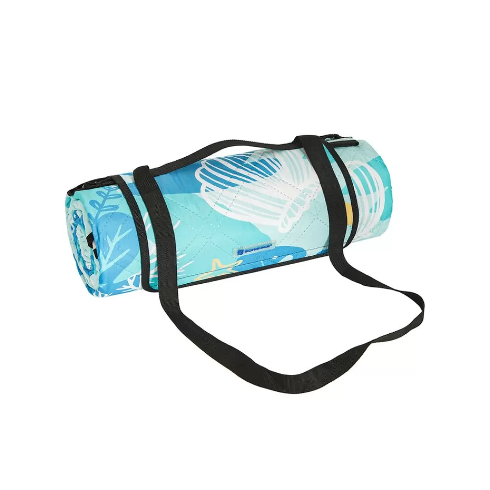 Shop SONGMICS Picknickdecke 200 x 200 cm große aquamarin mit Strand-Motive Bunt