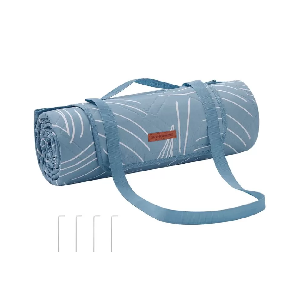 Best Sale SONGMICS Picknickdecke 200 x 200 cm mit 4 Erdankern hellblau